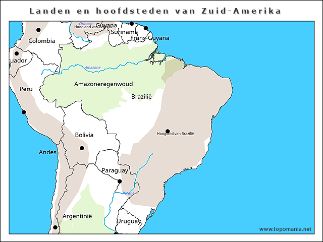 landen-en-hoofdsteden-van-zuid-amerika