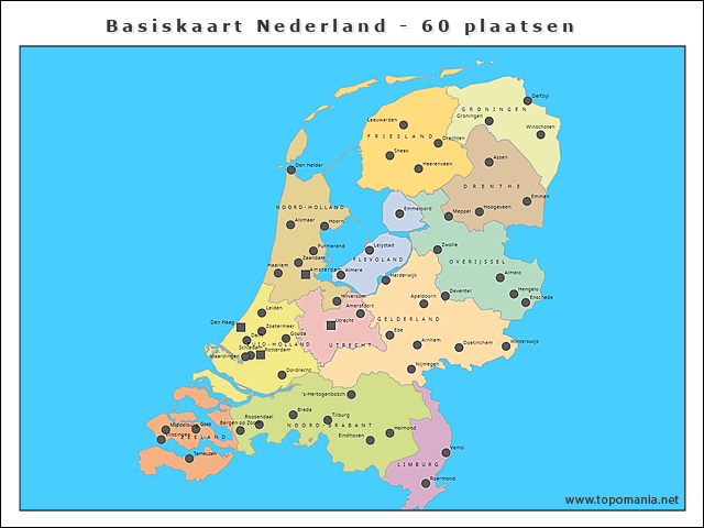 basiskaart-nederland-60-plaatsen