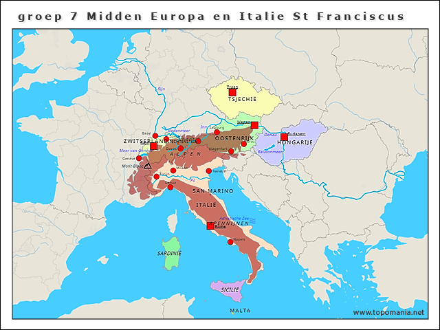 Topografie Groep 7 Midden Europa En Italie St Franciscus