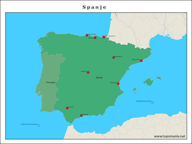 Topografie Spanje Topomania Net