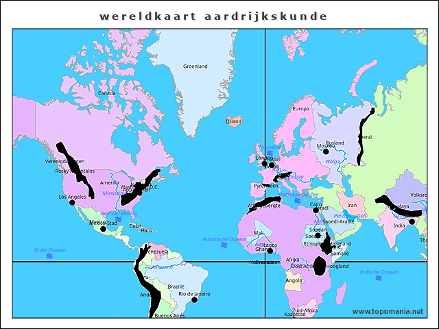 wereldkaart-aardrijkskunde