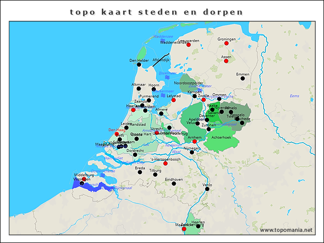 topo-kaart-steden-en-dorpen