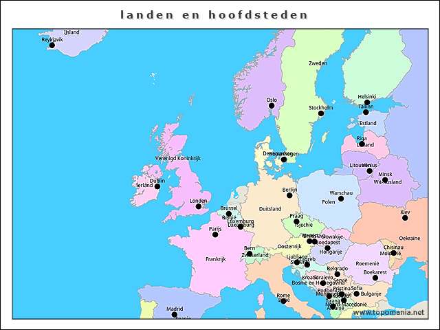 Topografie Landen En Hoofdsteden Topomania Net