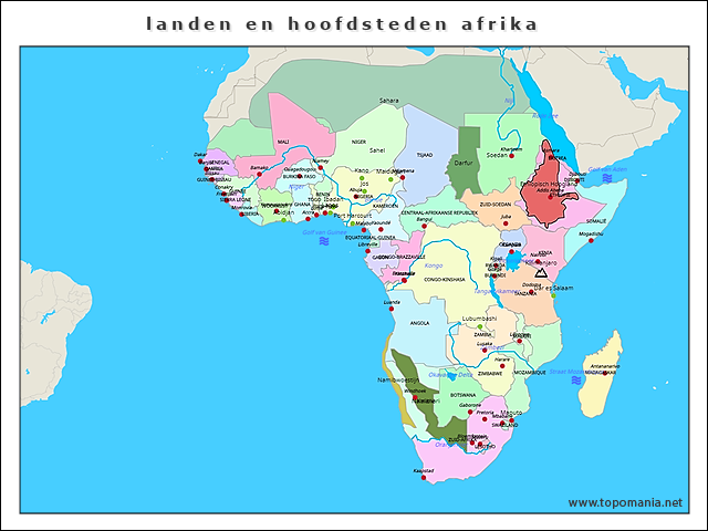 landen-en-hoofdsteden-afrika