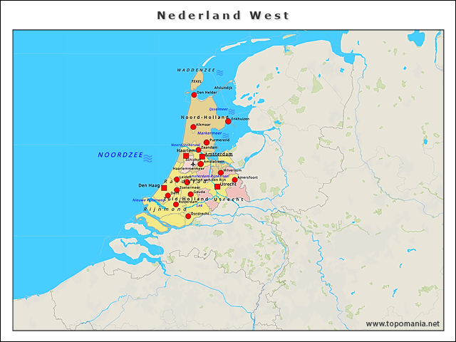 Topografie Nederland West | www.topomania.net