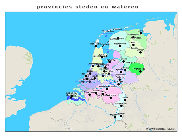 provincies-steden-en-wateren