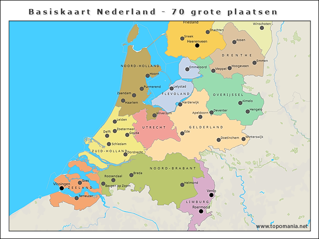 basiskaart-nederland-grote-plaatsen
