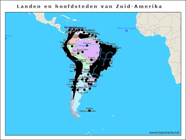 landen-en-hoofdsteden-van-zuid-amerika