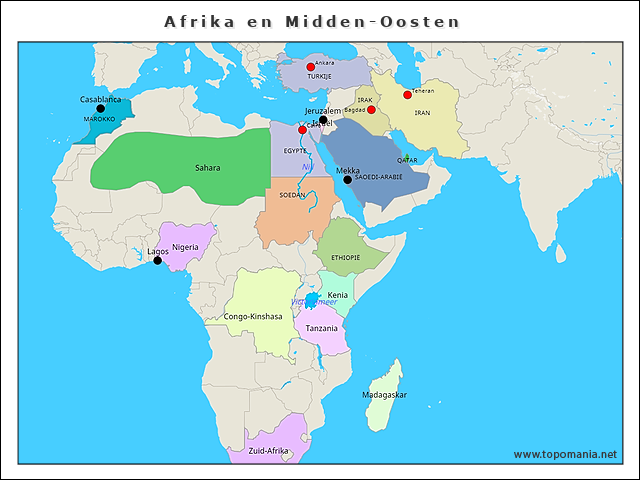 Topografie Afrika En Midden Oosten Topomania Net