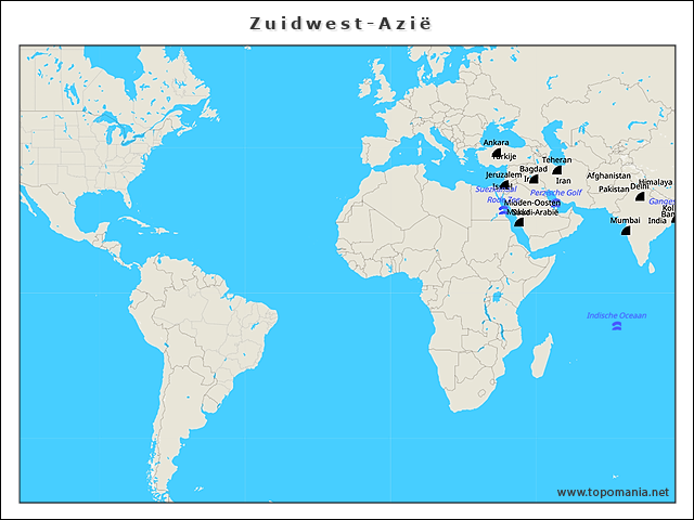 Topografie Zuidwest-Azië | www.topomania.net