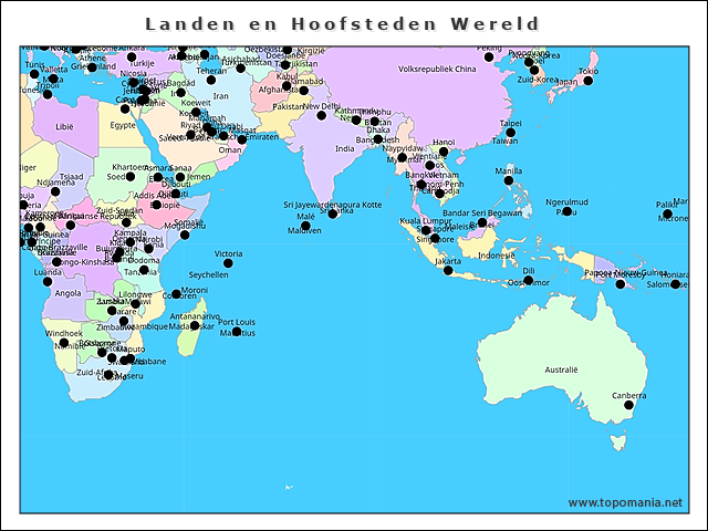 landen-en-hoofsteden-wereld