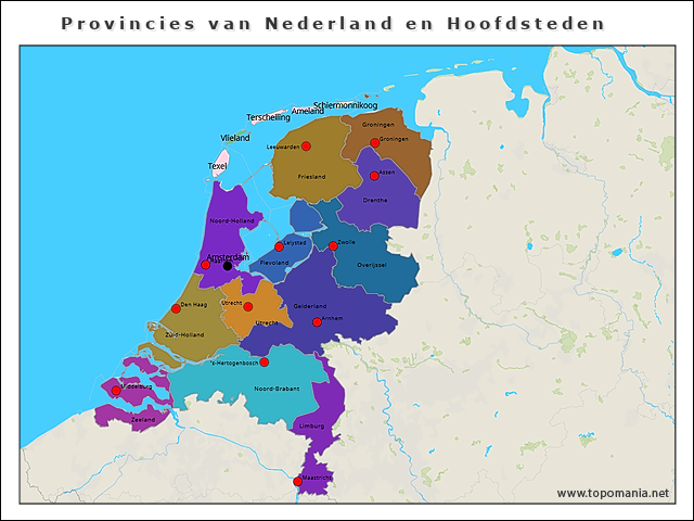 provincies-van-nederland-en-hoofdsteden