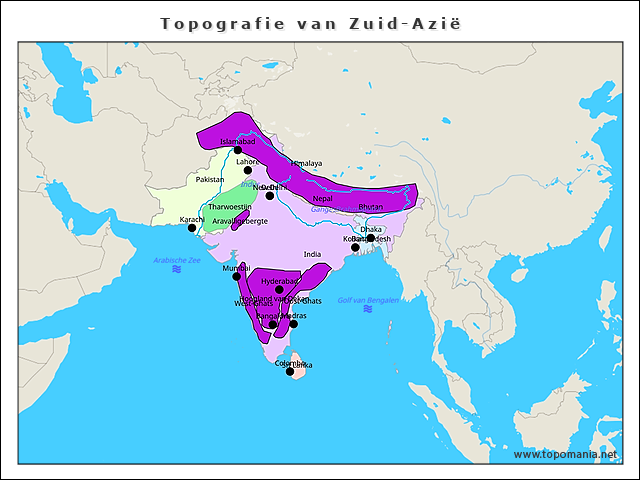 topografie-van-zuid-azie