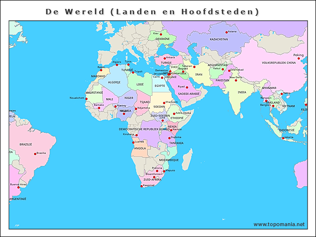 de-wereld-(landen-en-hoofdsteden)