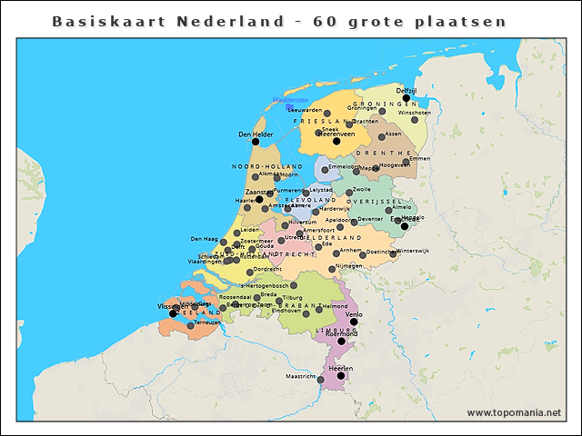 basiskaart-nederland-60-grote-plaatsen