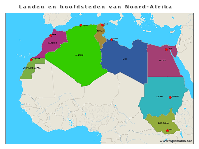 landen-en-hoofdsteden-van-noord-afrika