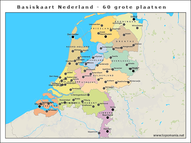 basiskaart-nederland-60-grote-plaatsen