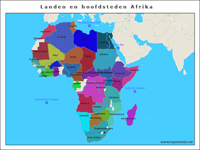 landen-en-hoofdsteden-afrika