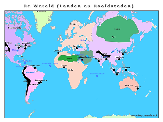 de-wereld-(landen-en-hoofdsteden)