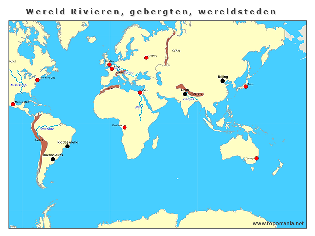 wereld-rivieren-gebergten-wereldsteden