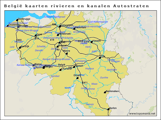 belgie-kaarten-rivieren-en-kanalen-autostraten