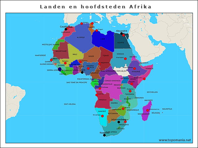 landen-en-hoofdsteden-afrika