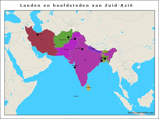 landen-en-hoofdsteden-van-zuid-azie