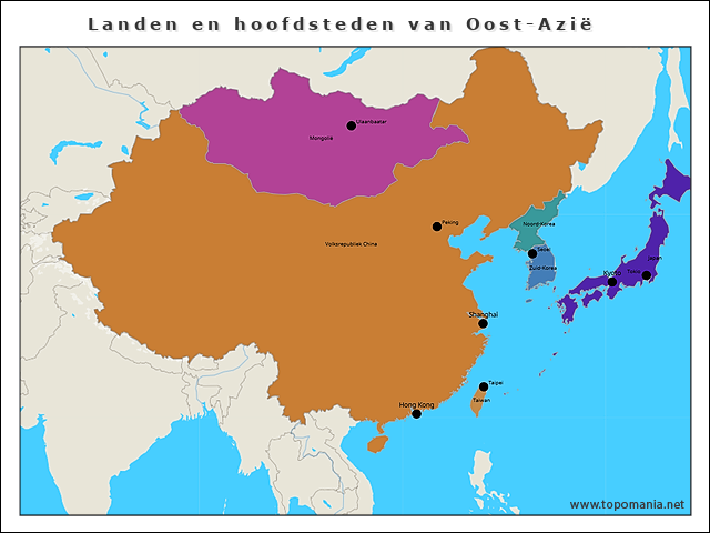 landen-en-hoofdsteden-van-oost-azie