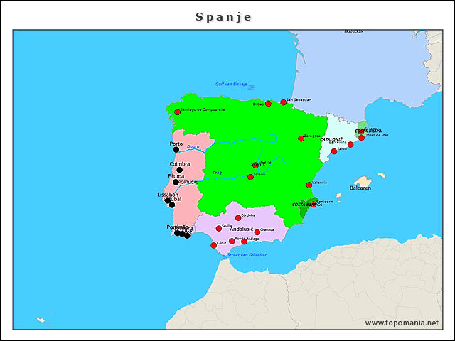 spanje-en-portugal-topotoets