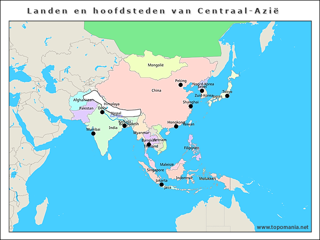 landen-en-hoofdsteden-van-centraal-azie