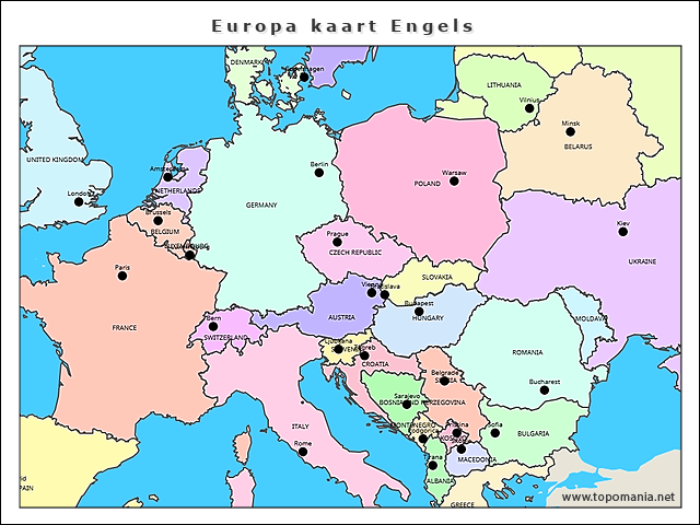 europa-kaart-engels
