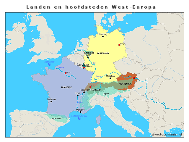 landen-en-hoofdsteden-west-europa