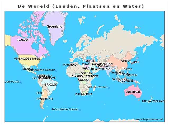 de-wereld-(landen-plaatsen-en-water)
