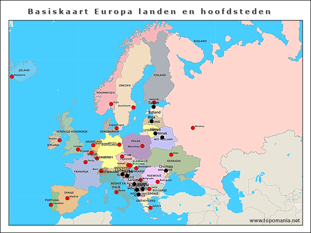 basiskaart-europa-landen-en-hoofdsteden