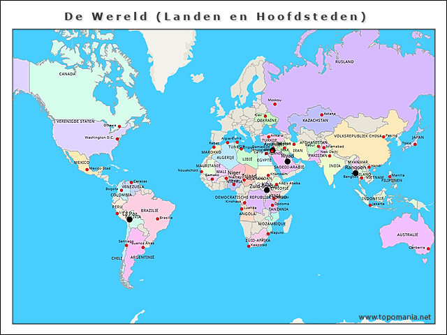 de-wereld-(landen-en-hoofdsteden)