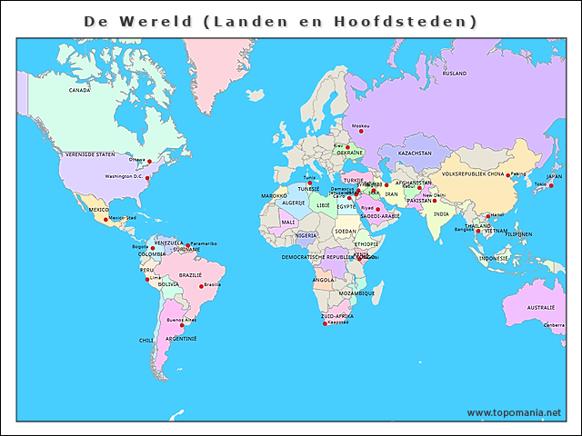de-wereld-(landen-en-hoofdsteden)