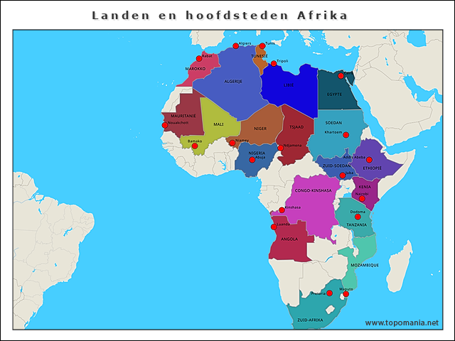 landen-en-hoofdsteden-afrika