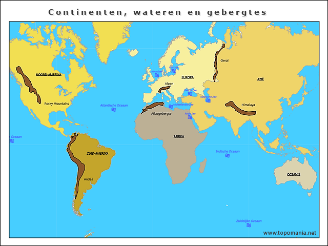 continenten-wateren-en-gebergtes