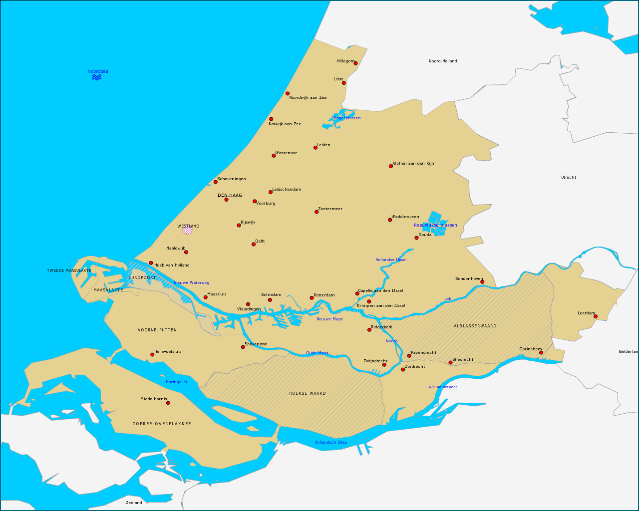 Topografie Provincie Zuid-Holland | Www.topomania.net