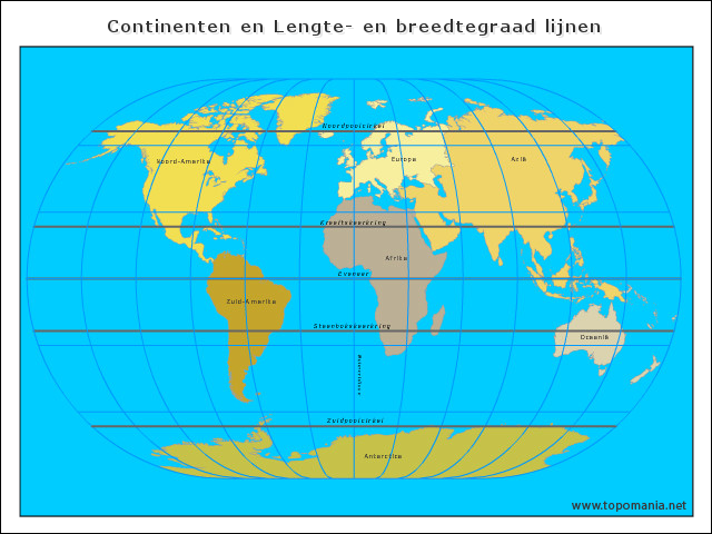 continenten-en-lengte-en-breedtegraad-lijnen