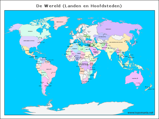de-wereld-(landen-en-hoofdsteden)