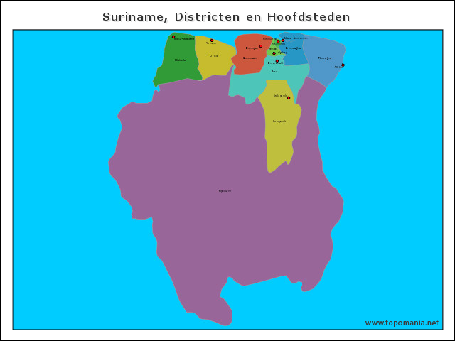 suriname-districten-en-hoofdsteden
